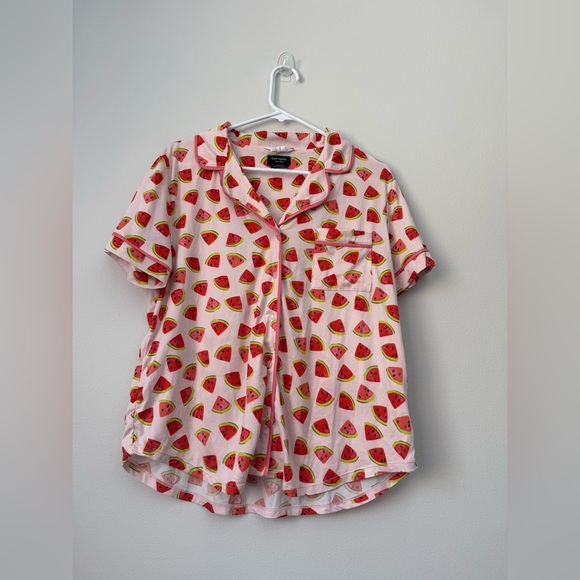 Kate Spade Brushed Jersey Short Sleeve Cropped PJ Set (Watermelon Slices) Size M - Picture 4 of 13